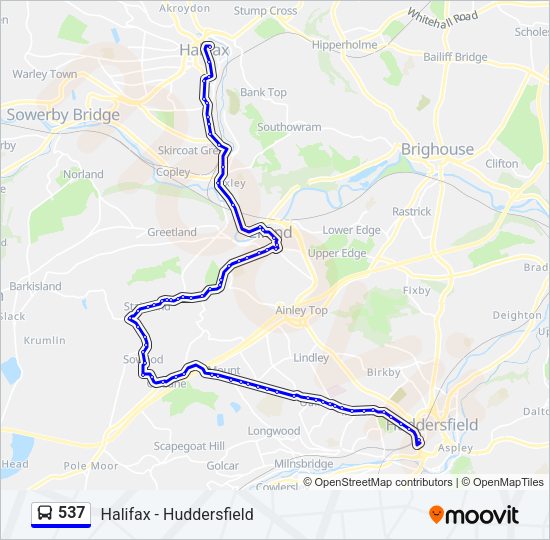 537 Bus Line Map
