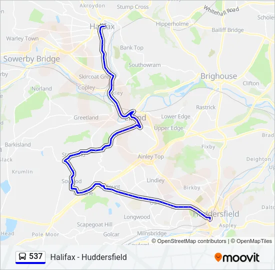537 Bus Line Map