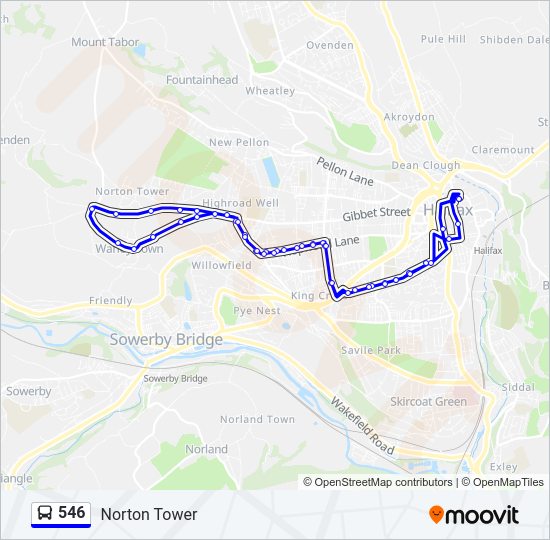 546 bus Line Map