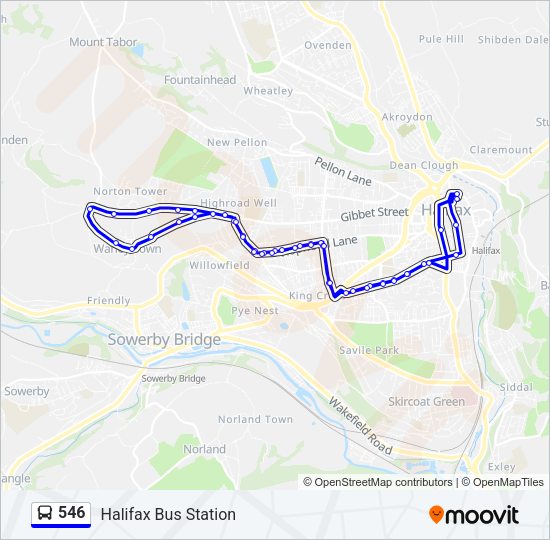 546 Bus Line Map