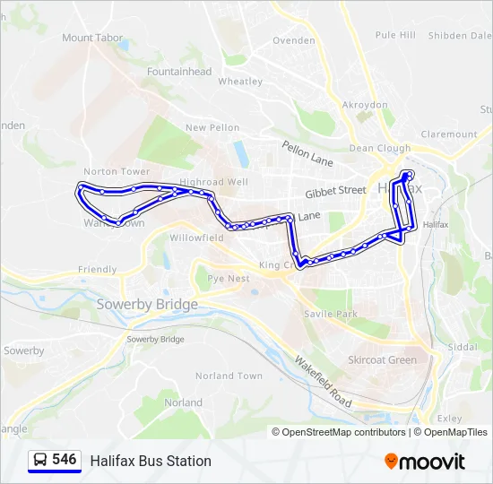 546 Bus Line Map