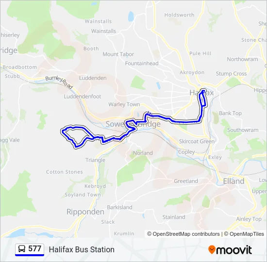 577 Bus Line Map