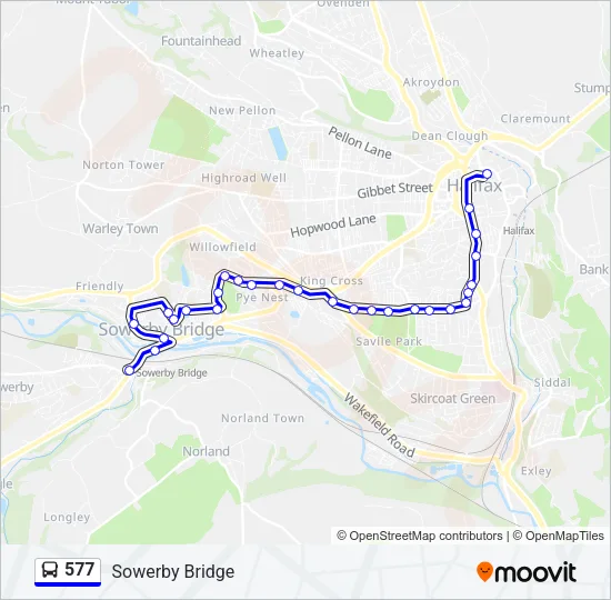 577 Bus Line Map