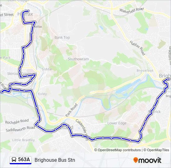 563A Bus Line Map