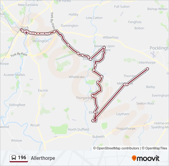 196 bus Line Map