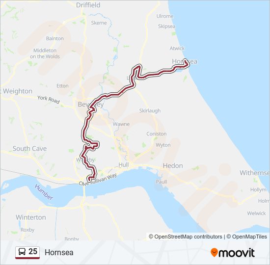 25 bus Line Map