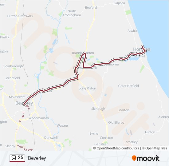 25 bus Line Map