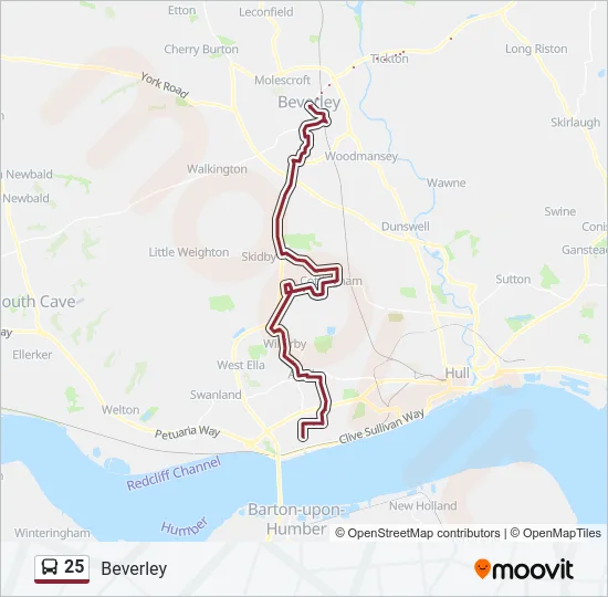 25 Bus Line Map