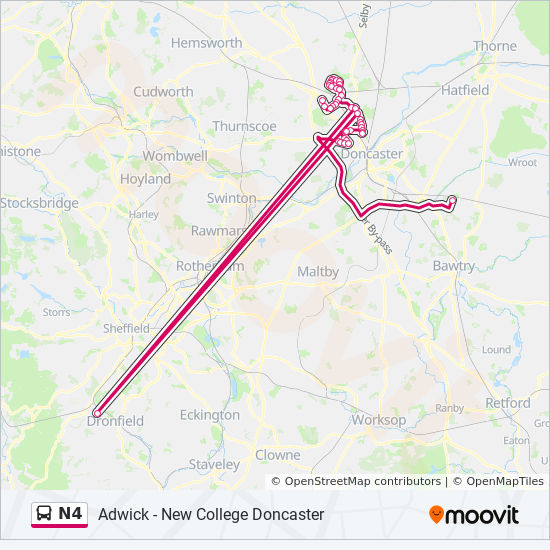 N4 Route Schedules, Stops & Maps Adwick Le Street Auckley