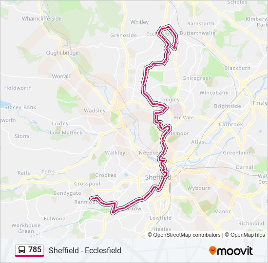 785 bus Line Map