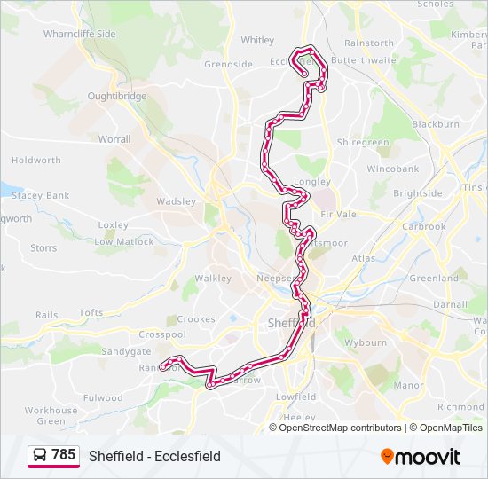 785 bus Line Map