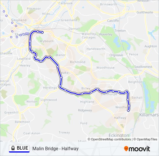 BLUE Light Rail Line Map