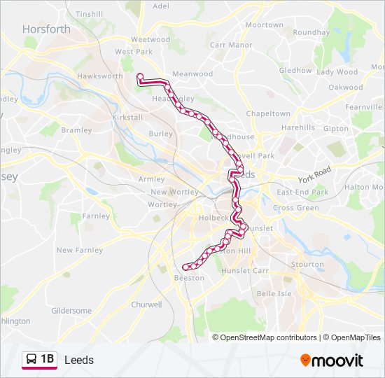 1B bus Line Map