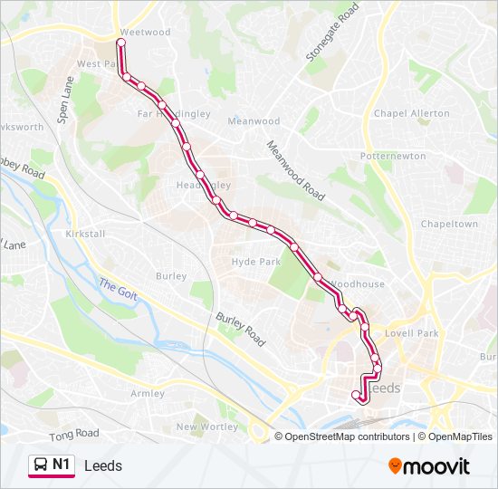 N1 bus Line Map