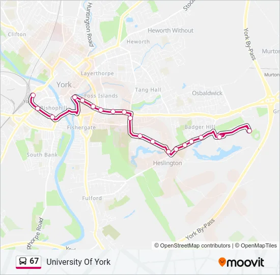 67 Bus Line Map