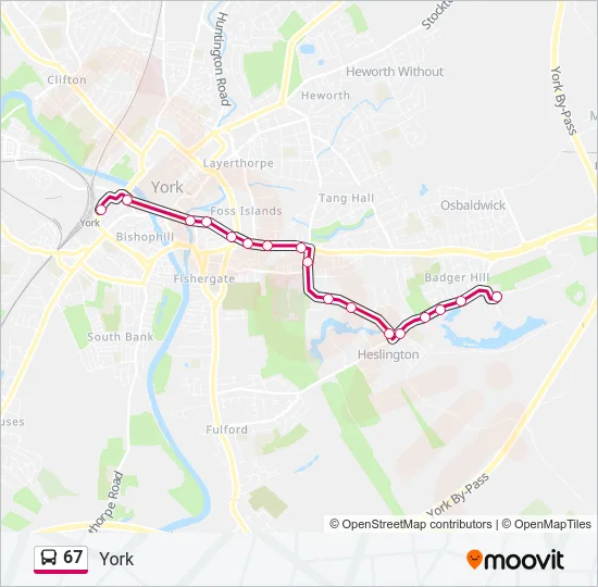 67 Bus Line Map