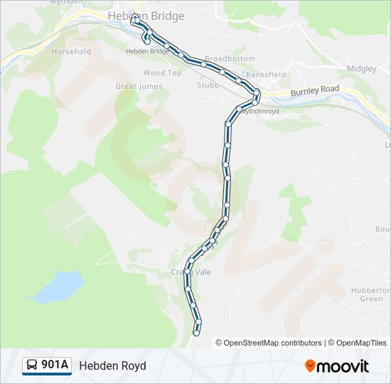 901A Bus Line Map
