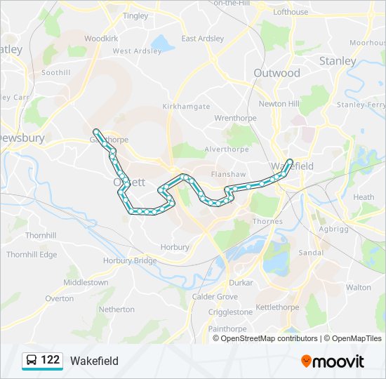 122 Route: Schedules, Stops & Maps - Gawthorpe (Updated)