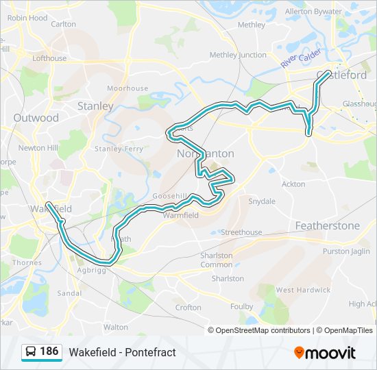 186 Route: Schedules, Stops & Maps - Castleford (Updated)