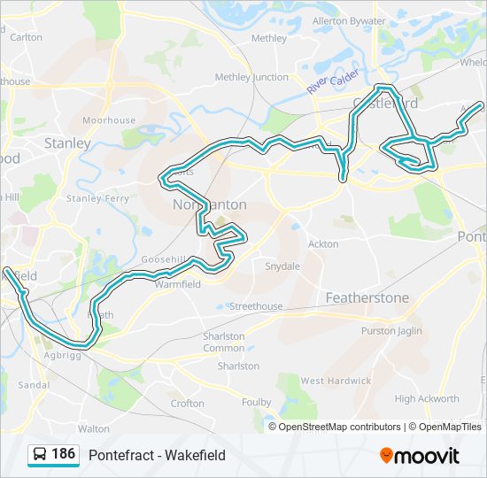 186 bus Line Map