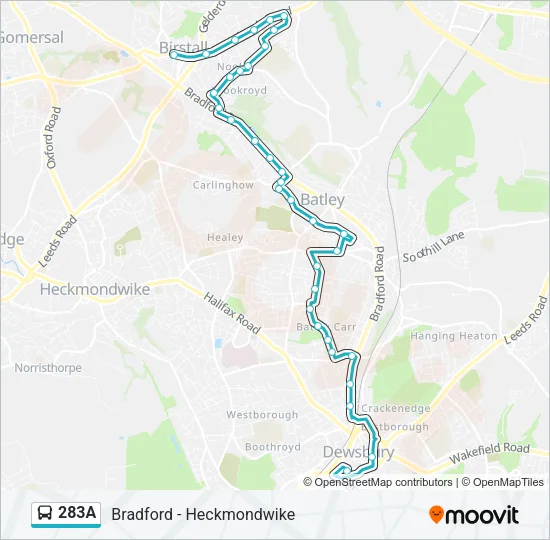 283A Bus Line Map