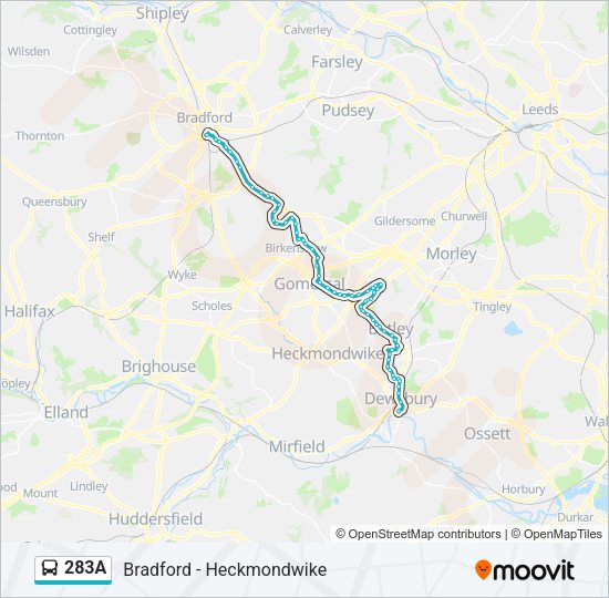283A Bus Line Map
