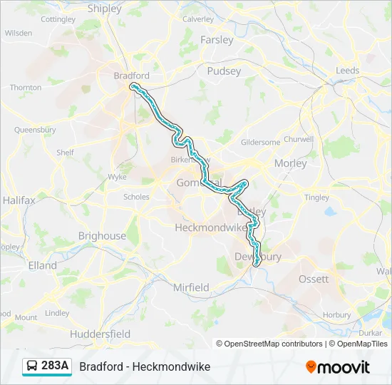 283A Bus Line Map