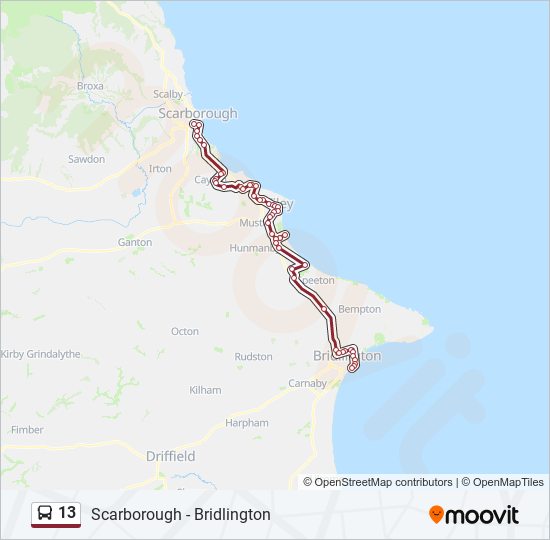 13 bus Line Map