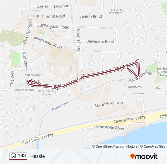 183 bus Line Map