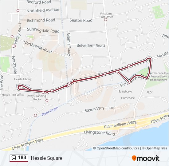 183 Bus Line Map