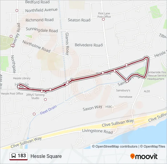 183 Bus Line Map