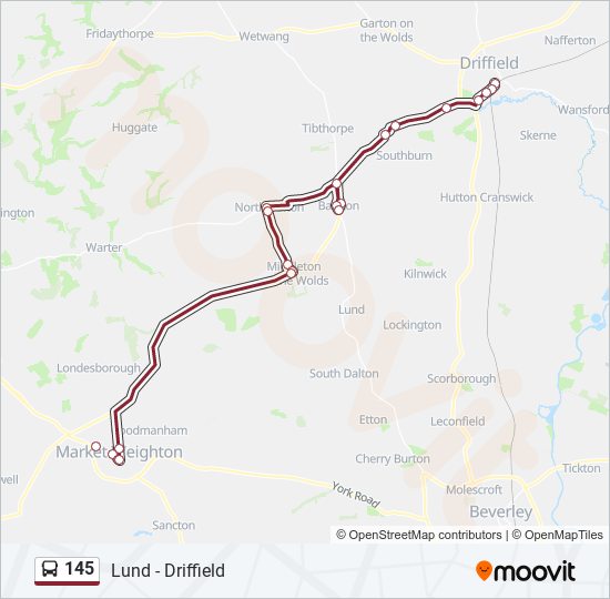 145 bus Line Map