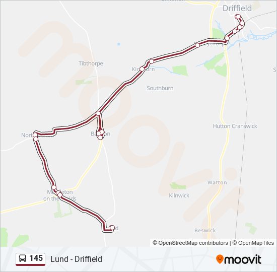 145 bus Line Map