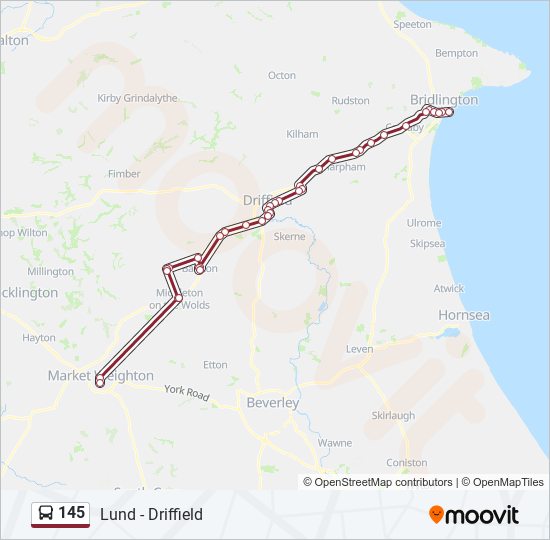 145 bus Line Map