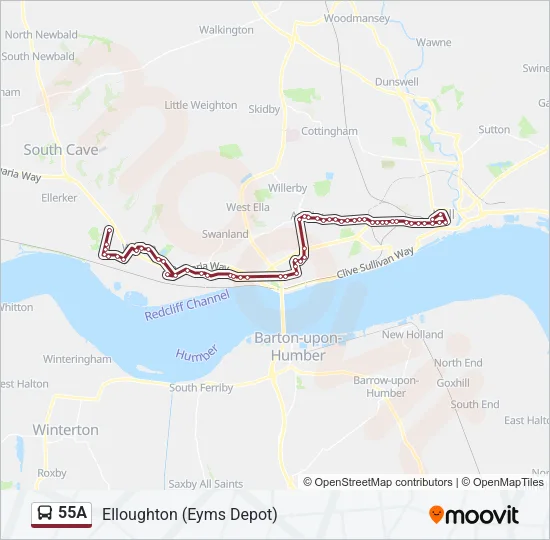 55A Bus Line Map