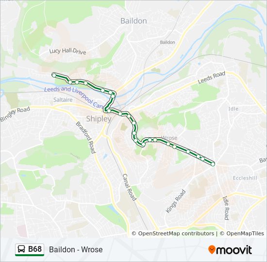 B68 Bus Route Map B68 Route: Schedules, Stops & Maps - Baildon (Updated)