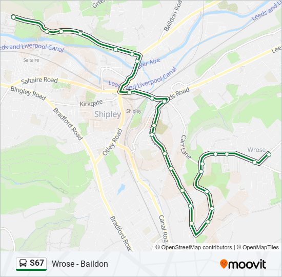 S67 bus Line Map