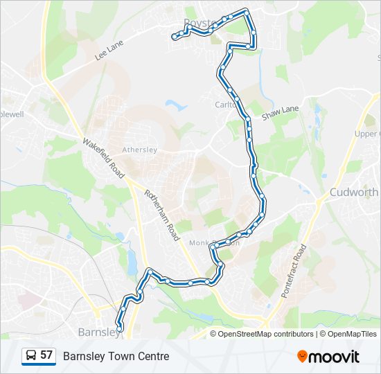 57 bus Line Map