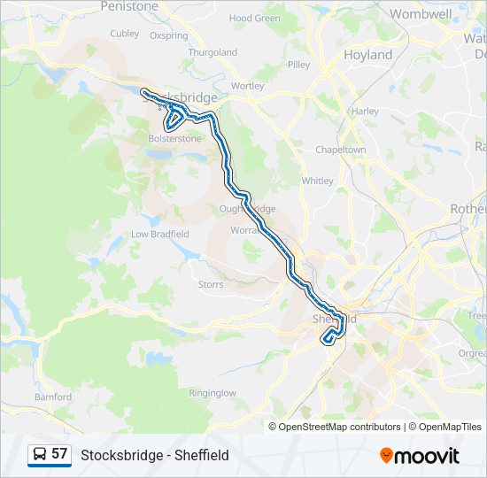 57 Bus Line Map