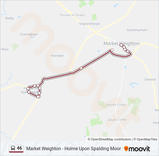 46 bus Line Map