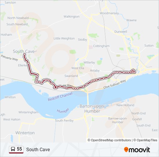 55 bus Line Map