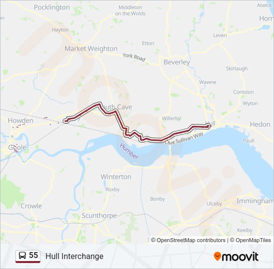 55 Bus Line Map