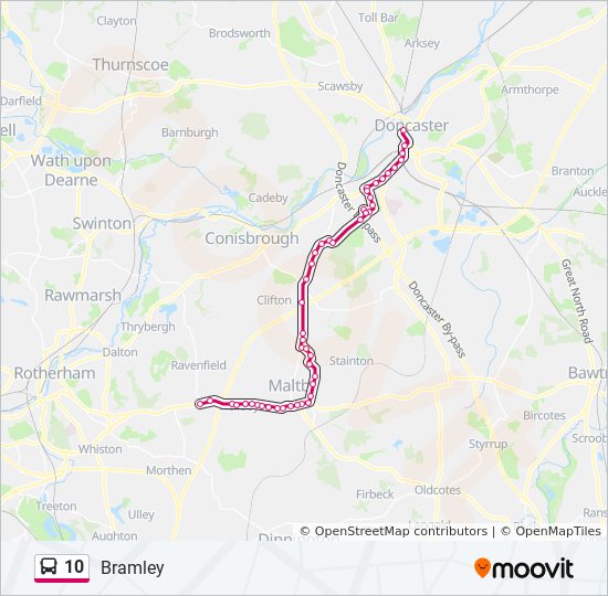 Bus 10 Route Map 10 Route: Schedules, Stops & Maps - Bramley (Updated)