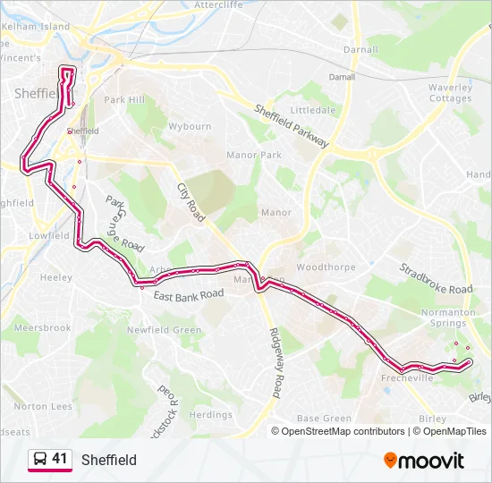 41 Bus Line Map