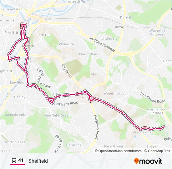 41 Bus Line Map
