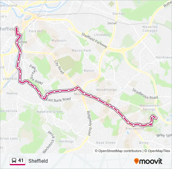 41 Bus Line Map