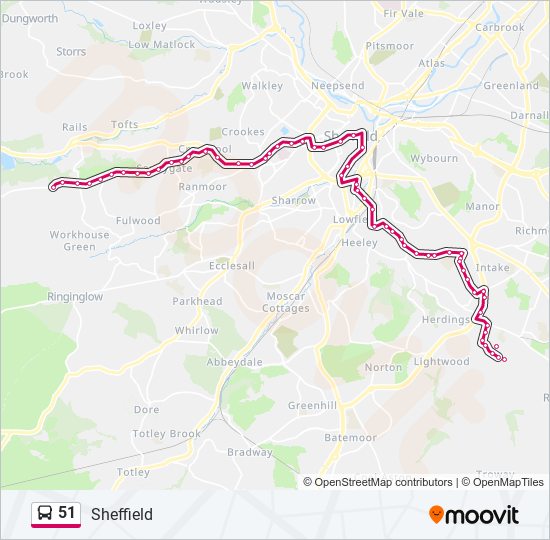 51 Route: Schedules, Stops & Maps - Lodge Moor (Updated)