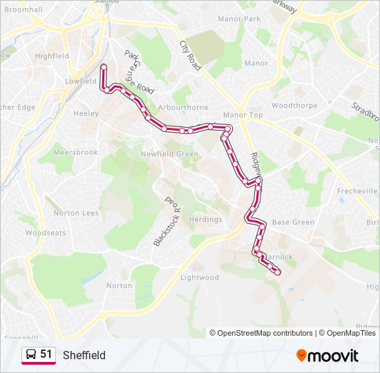 51 Bus Line Map