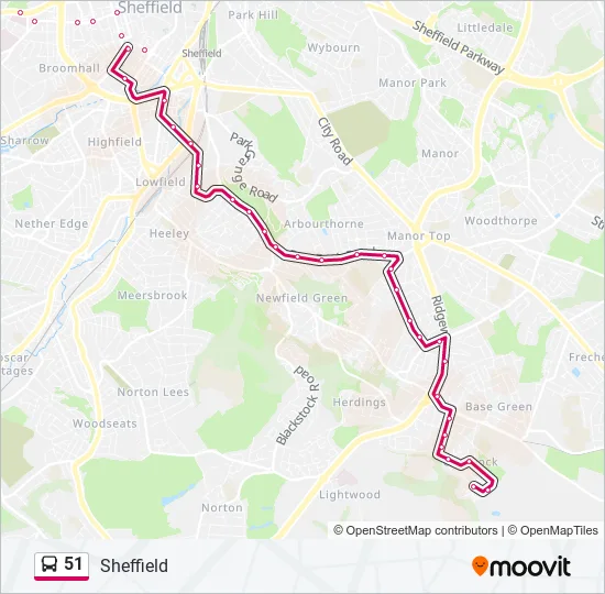 Bus 51 Route Map 51 Route: Schedules, Stops & Maps - Charnock (Updated)