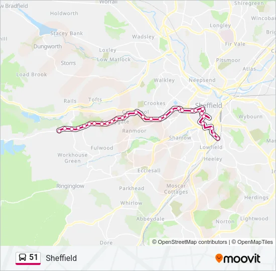 51 Bus Line Map